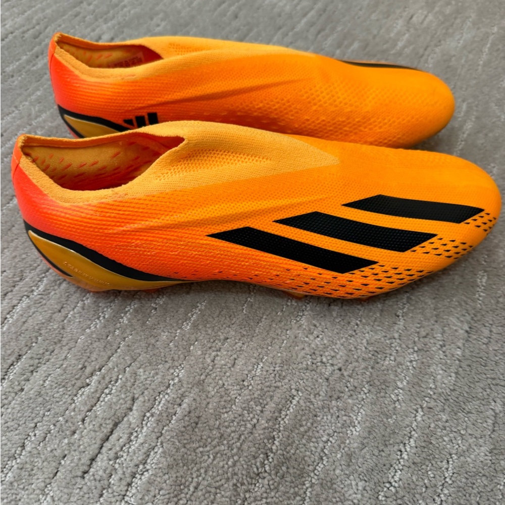 Adidas Bright Orange and Black Cleats